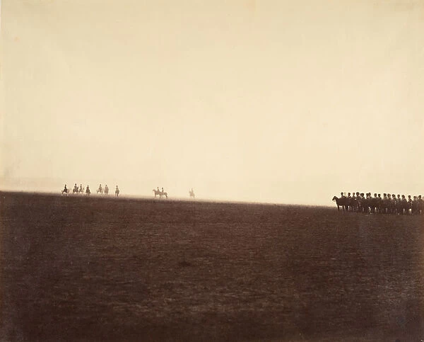 [Cavalry Maneuvers, Camp de Chalons], 1857. Creator: Gustave Le Gray