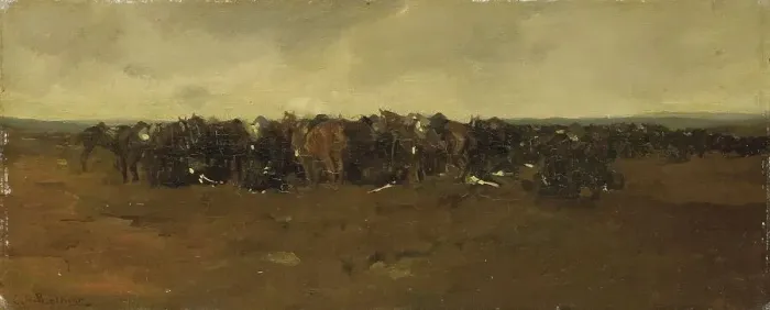 Framed Print : Cavalry at Repose, 1880-1890. Creator: George Hendrik Breitner Framed Print : Cavalry at Repose, 1880-1890. Creator: George Hendrik Breitner