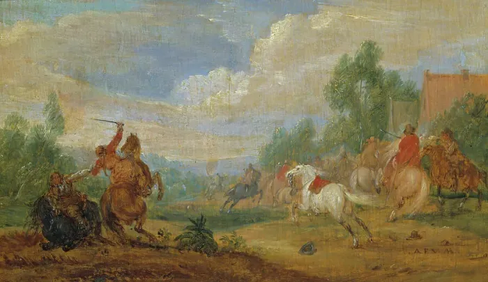 Framed Print : Cavalry Skirmish, 17th century. Creator: Adam Frans van der Meulen Framed Print : Cavalry Skirmish, 17th century. Creator: Adam Frans van der Meulen