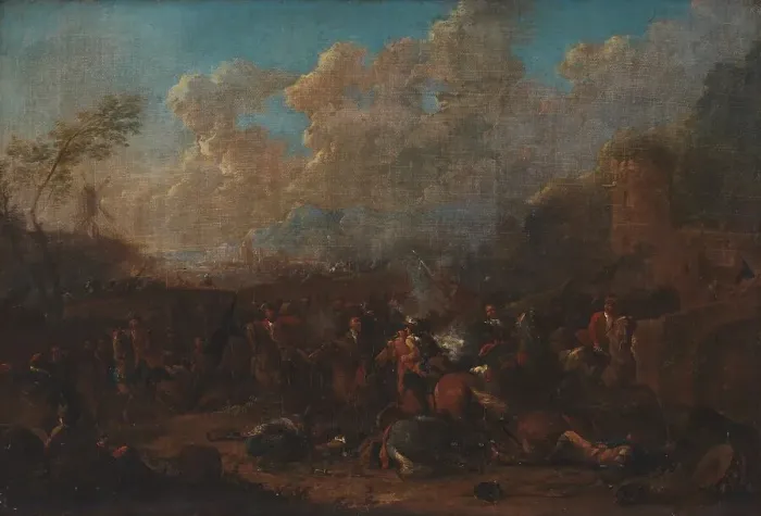 Framed Print : Cavalry Skirmish at a Fortress, 1693-1733. Creator: Karel Breydel Framed Print : Cavalry Skirmish at a Fortress, 1693-1733. Creator: Karel Breydel
