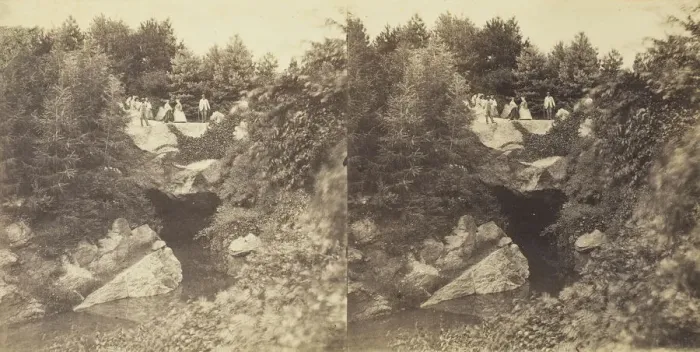 Framed Print : The Cave, 1860 / 69. Creator: Anthony & Company Framed Print : The Cave, 1860 / 69. Creator: Anthony & Company