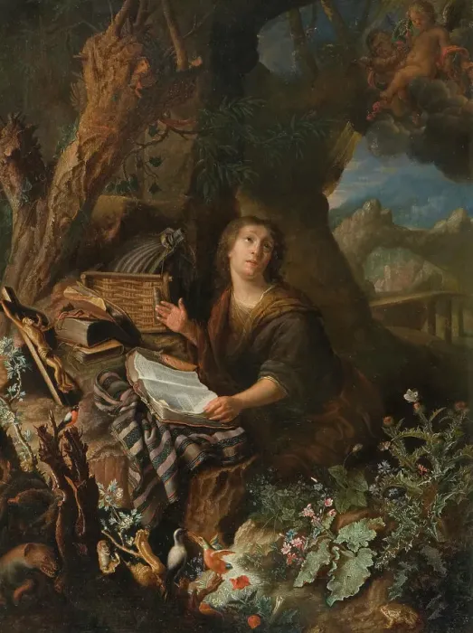 Framed Print : At the cave, late 17th-early 18th century. Creator: Pieter Leermans Framed Print : At the cave, late 17th-early 18th century. Creator: Pieter Leermans