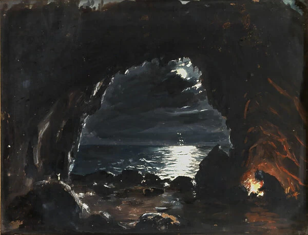 Cave Scene, mid-late 19th century. Creator: John O Brien Inman