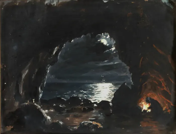 Framed Print : Cave Scene, mid-late 19th century. Creator: John O Brien Inman Framed Print : Cave Scene, mid-late 19th century. Creator: John O Brien Inman