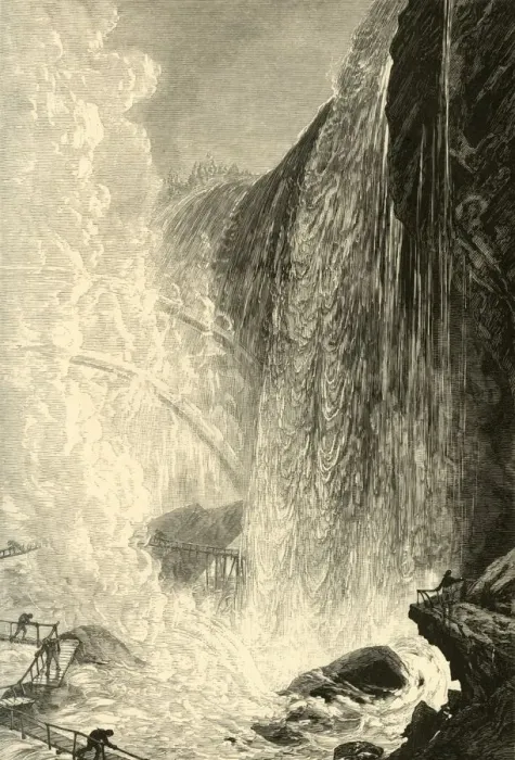 Framed Print : The Cave of the Winds, 1872. Creator: Harry Fenn Framed Print : The Cave of the Winds, 1872. Creator: Harry Fenn