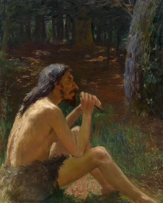 Framed Print : Caveman Playing the Flute. Artist: Kuznetsov, Konstantin Pavlovich (1863-1936) Framed Print : Caveman Playing the Flute. Artist: Kuznetsov, Konstantin Pavlovich (1863-1936)