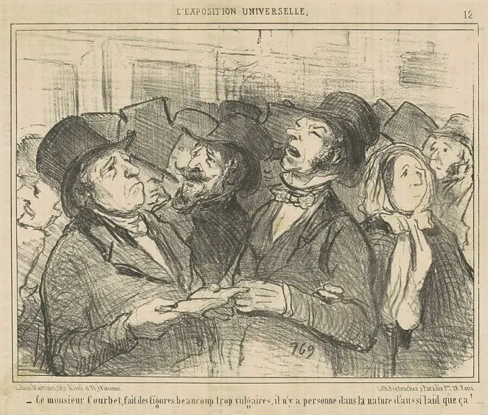 Framed Print : Ce Monsieur Courbet, fait des figures... vulgaires... 19th century. Creator: Honore Daumier Framed Print : Ce Monsieur Courbet, fait des figures... vulgaires... 19th century. Creator: Honore Daumier