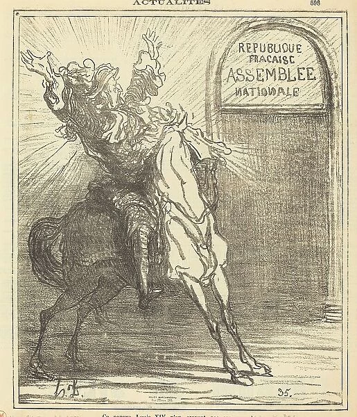 Ce pauvre Louis XIV n'en croyant pas ses yeux, 1871. Creator: Honore Daumier