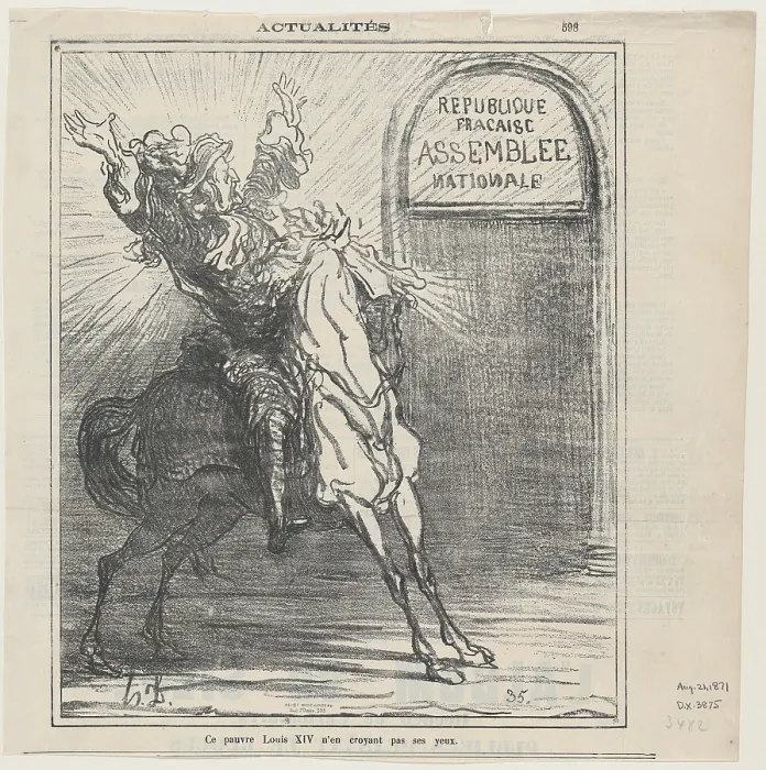 Framed Print : Ce pauvre Louis XIV n'en croyant pas ses yeux, 1871. Creator: Honore Daumier. Ce pauvre Louis XIV n'en croyant pas ses yeux, 1871. Creator: Honore Daumier Framed Print : Ce pauvre Louis XIV n'en croyant pas ses yeux, 1871. Creator: Honore Daumier. Ce pauvre Louis XIV n'en croyant pas ses yeux, 1871. Creator: Honore Daumier