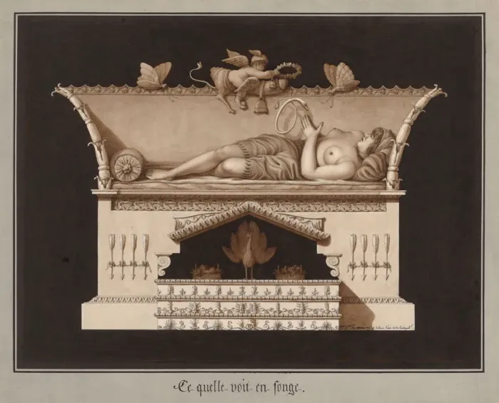 Framed Print : Ce quelle voit en songe, ca 1794. Creator: Lequeu, Jean-Jacques (1757-1826) Framed Print : Ce quelle voit en songe, ca 1794. Creator: Lequeu, Jean-Jacques (1757-1826)