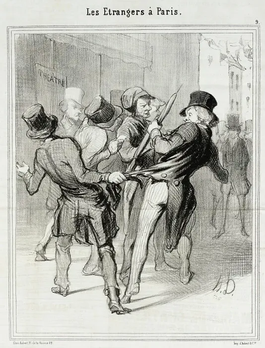 Framed Print : Ce qu'on appelle les séductions de Paris, 1844. Creator: Honore Daumier Framed Print : Ce qu'on appelle les séductions de Paris, 1844. Creator: Honore Daumier