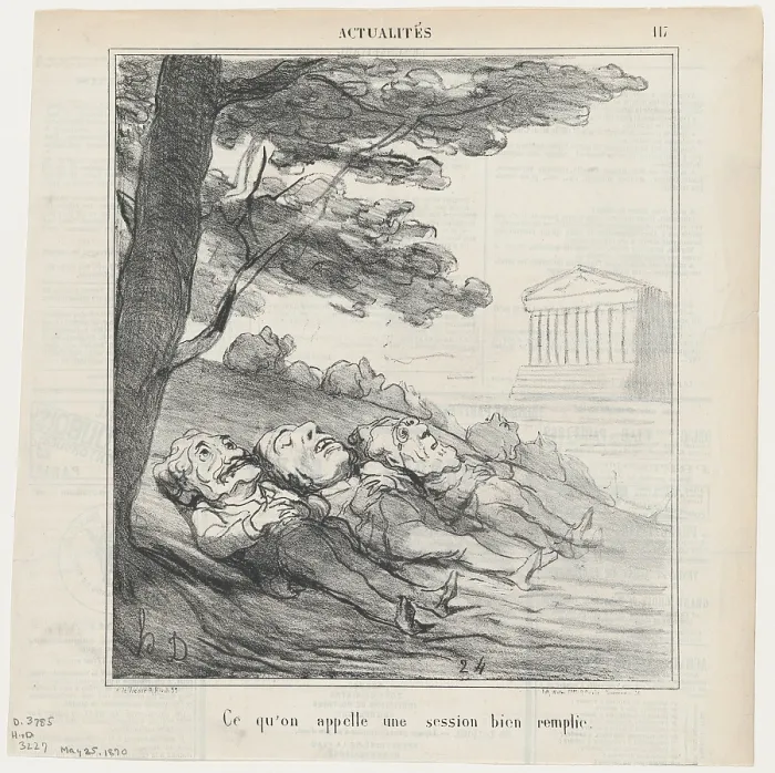 Framed Print : Ce qu'on appelle une session bien remplie, 1870. Creator: Honore Daumier. Ce qu'on appelle une session bien remplie, 1870. Creator: Honore Daumier Framed Print : Ce qu'on appelle une session bien remplie, 1870. Creator: Honore Daumier. Ce qu'on appelle une session bien remplie, 1870. Creator: Honore Daumier