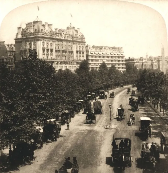 Framed Print : The Cecil and Savoy Hotels, London, 1896. Creator: Works and Sun Sculpture Studios Framed Print : The Cecil and Savoy Hotels, London, 1896. Creator: Works and Sun Sculpture Studios