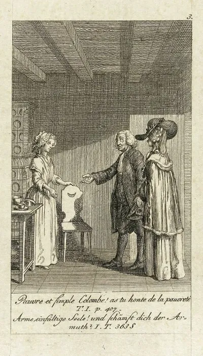 Framed Print : Cecilia or the Story of a Rich Orphan, 1787. Creator: Daniel Nikolaus Chodowiecki Framed Print : Cecilia or the Story of a Rich Orphan, 1787. Creator: Daniel Nikolaus Chodowiecki