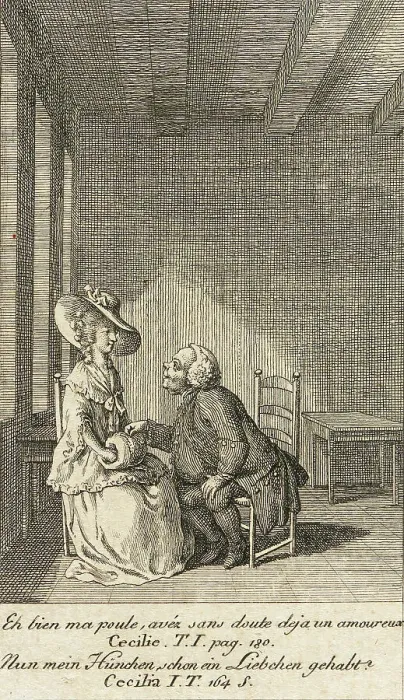 Framed Print : Cecilia or the Story of a Rich Orphan, 1787. Creator: Daniel Nikolaus Chodowiecki Framed Print : Cecilia or the Story of a Rich Orphan, 1787. Creator: Daniel Nikolaus Chodowiecki