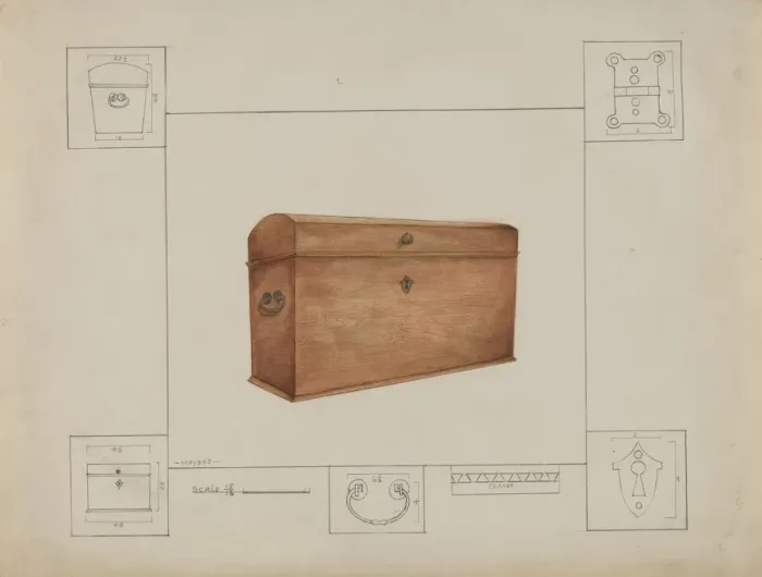 Framed Print : Cedar Chest, c. 1936. Creator: Henry Meyers Framed Print : Cedar Chest, c. 1936. Creator: Henry Meyers