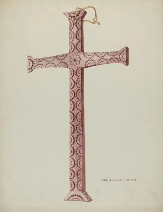 Framed Print : Cedar Cross, c. 1937. Creator: Majel G. Claflin Framed Print : Cedar Cross, c. 1937. Creator: Majel G. Claflin