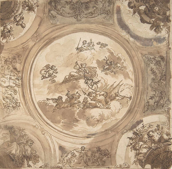 Ceiling Design with an Allegory of Victory, n. d Creator: Daniel Marot