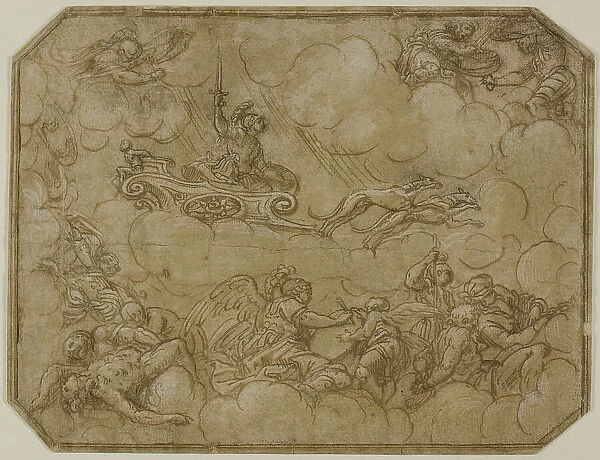 Ceiling Design with Mars Driving His Chariot, 1565 / 69. Creator: Lattanzio Gambara