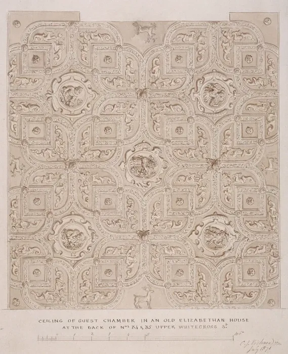 Framed Print : Ceiling of guest chamber in a house on Whitecross Street, London, 1871 Framed Print : Ceiling of guest chamber in a house on Whitecross Street, London, 1871