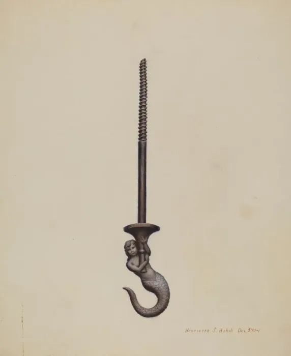Framed Print : Ceiling Hook, 1935 / 1942. Creator: Henrietta S. Hukill Framed Print : Ceiling Hook, 1935 / 1942. Creator: Henrietta S. Hukill