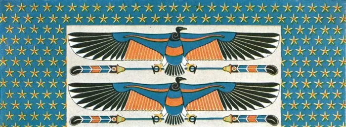 Framed Print : Detail of ceiling painting in the tomb of Bekenranef at Sakkara, Egypt, (1928). Creator: Unknown Framed Print : Detail of ceiling painting in the tomb of Bekenranef at Sakkara, Egypt, (1928). Creator: Unknown