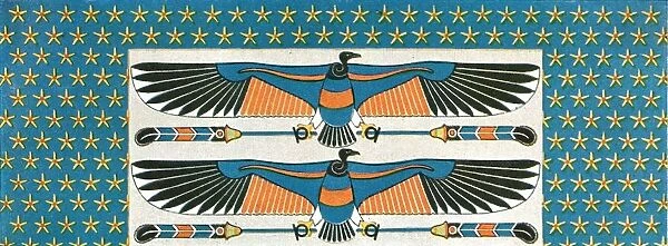Detail of ceiling painting in the tomb of Bekenranef at Sakkara, Egypt, (1928). Creator: Unknown