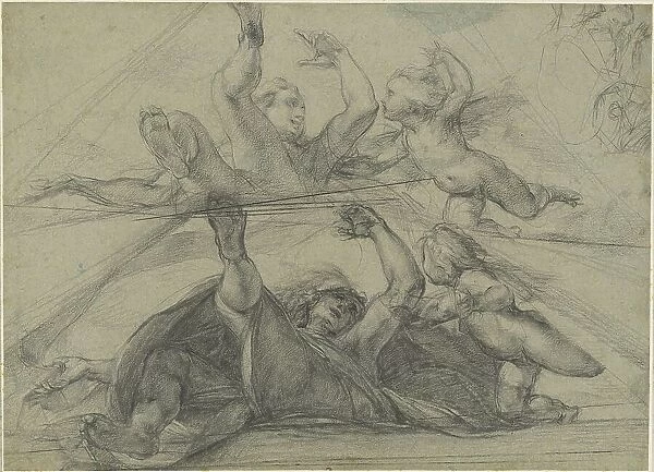 Ceiling Studies of a Prophet and a Putto Seen from Below, c. 1602. Creator: Giulio Cesare Procaccini