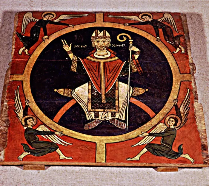 Framed Print : Ceiling supposedly from Oros (Pallars Subira), with the figure of St. Peter Framed Print : Ceiling supposedly from Oros (Pallars Subira), with the figure of St. Peter