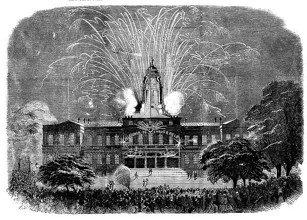 Celebration of the Laying of the Atlantic Telegraph Cable at New York - the Illumination... 1858. Creator: Unknown