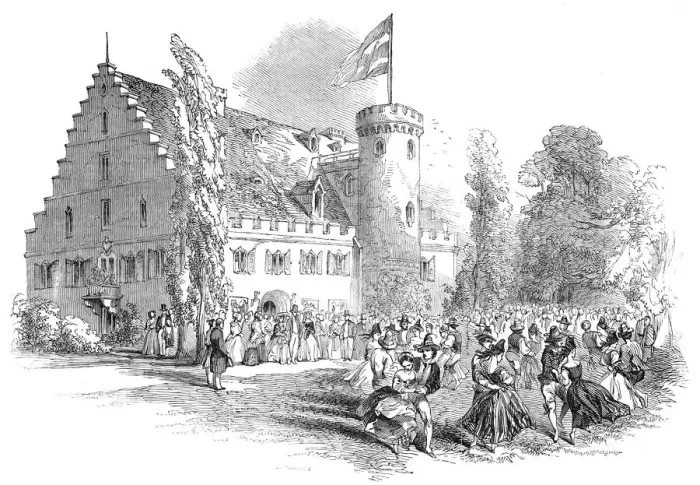 Framed Print : Celebration of His Royal Highness Prince Alberts birthday, at Rosenau, 1845 Framed Print : Celebration of His Royal Highness Prince Alberts birthday, at Rosenau, 1845