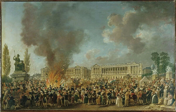 Celebration of Unity and Reunion, on Place de la Revolution, c1793. Creator: Pierre-Antoine Demachy