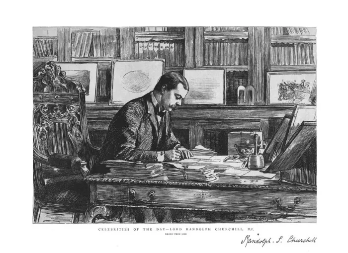Framed Print : Celebrities of the Day - Lord Randolph Churchill, M. P. (1885) Framed Print : Celebrities of the Day - Lord Randolph Churchill, M. P. (1885)