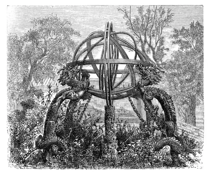 Framed Print : Celestial Sphere in the Old Observatory, Peking, c1890 Framed Print : Celestial Sphere in the Old Observatory, Peking, c1890