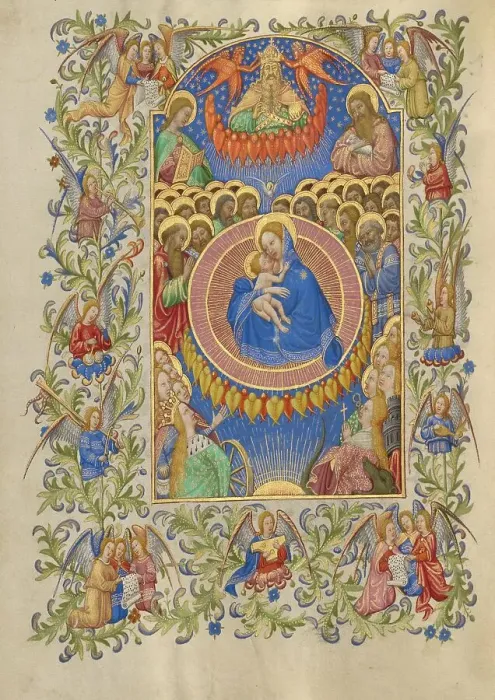 Framed Print : The Celestial Virgin and Child; Book of Hours; Virgin and Child in Glory, about 1420. Creator: Spitz Master Framed Print : The Celestial Virgin and Child; Book of Hours; Virgin and Child in Glory, about 1420. Creator: Spitz Master