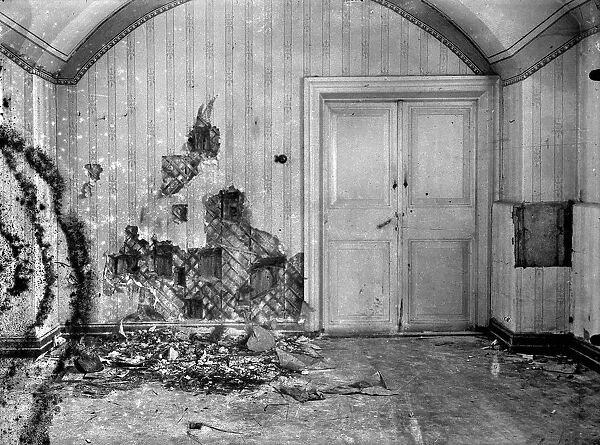 Cellar of Ipatiev house in Yekaterinburg, after the Execution of the Imperial Family in the night on