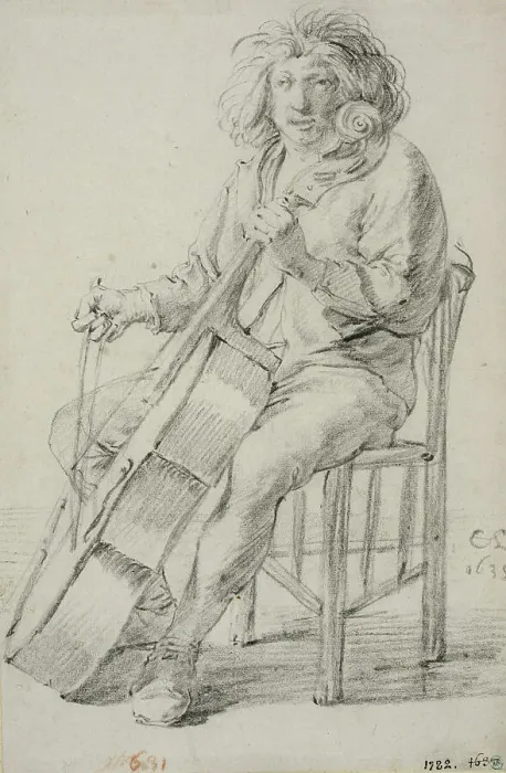 Framed Print : Cello player. Creator: Cornelis Saftleven Framed Print : Cello player. Creator: Cornelis Saftleven