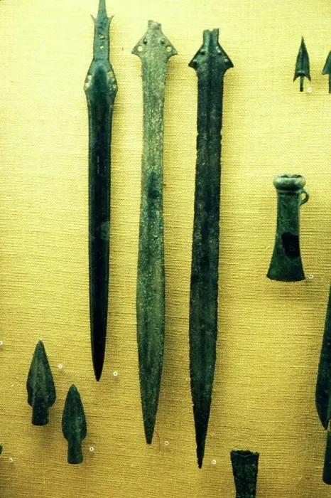 Framed Print : Celtic Bronze Iron Age Sword-Blades from Rive Seine at Paris, c800BC