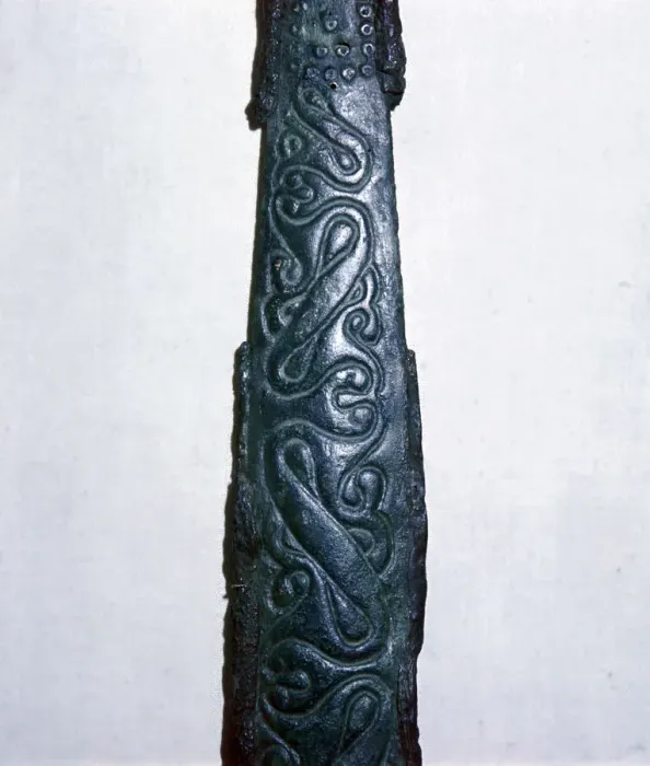 Framed Print : Celtic bronze & iron sword scabbard, North Italy, late 4th century BC Framed Print : Celtic bronze & iron sword scabbard, North Italy, late 4th century BC