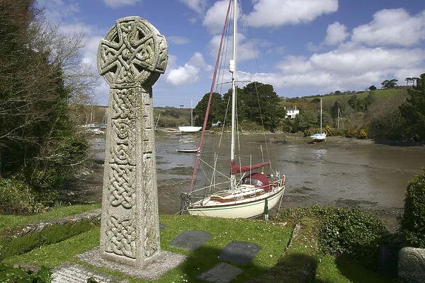 Celtic cross, St Just in Roseland, Cornwall