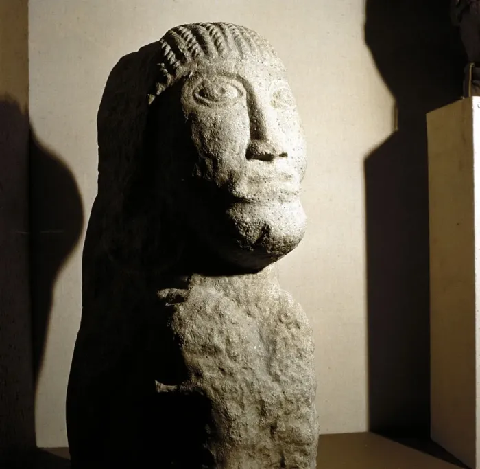 Framed Print : Celtic stone head, Salzburg, Austria, 1st century BC - 1st century Framed Print : Celtic stone head, Salzburg, Austria, 1st century BC - 1st century
