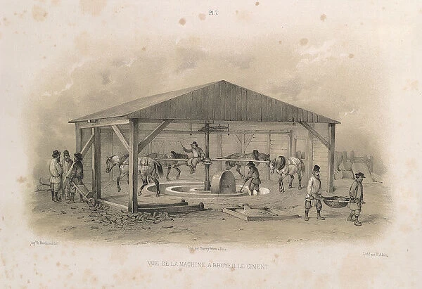 Cement manufacturing (From: The Construction of the Saint Isaacs Cathedral), 1845. Artist: Montferrand, Auguste, de (1786-1858)