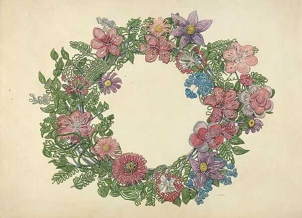 Cemetary Wreath, c. 1938. Creator: Al Curry