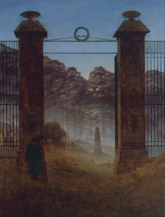 Framed Print : The Cemetery, ca 1825. Artist: Friedrich, Caspar David (1774-1840) Framed Print : The Cemetery, ca 1825. Artist: Friedrich, Caspar David (1774-1840)