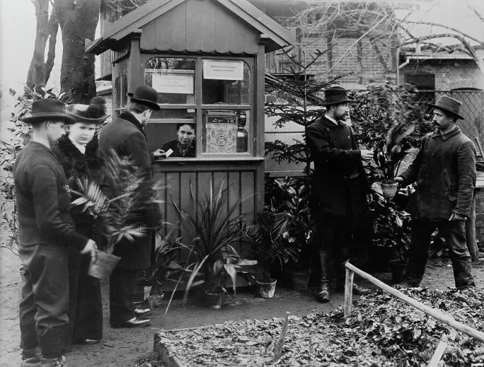Framed Print : Cemetery flower store, Breslau, Germany, between 1895 and 1910. Creator: Unknown Framed Print : Cemetery flower store, Breslau, Germany, between 1895 and 1910. Creator: Unknown