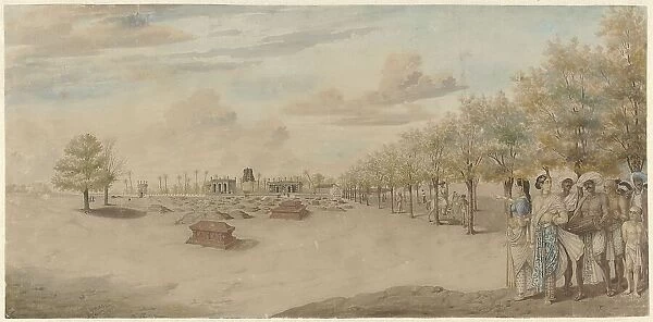 Cemetery with funeral procession in India, 1773-1775. Creator: Carel Frederik Reimer