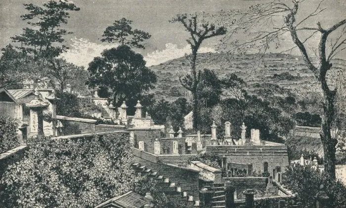 Framed Print : The Cemetery Hill at Nagasaki, Japan, before the modern expansion of the town, 1907 Framed Print : The Cemetery Hill at Nagasaki, Japan, before the modern expansion of the town, 1907