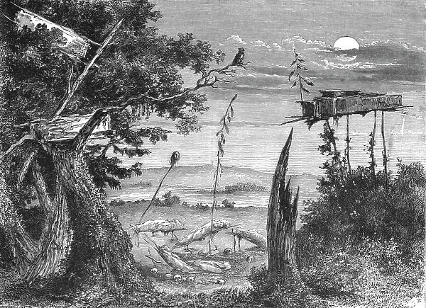 Cemetery of the Sioux Indians; Ocean to Ocean, the Pacific railroad, 1875. Creator: Frederick Whymper