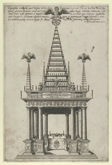 Framed Print : Cenotaph for Sebastian I, King of Portugal, Basilica Farnesina, Rome, December 3, 1578, Creator: Mario Cartaro Framed Print : Cenotaph for Sebastian I, King of Portugal, Basilica Farnesina, Rome, December 3, 1578, Creator: Mario Cartaro