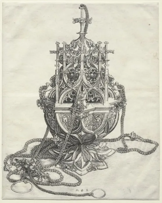 Framed Print : A Censer, c. 1480-1490. Creator: Martin Schongauer (German, c. 1450-1491) Framed Print : A Censer, c. 1480-1490. Creator: Martin Schongauer (German, c. 1450-1491)
